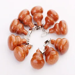 Ciondolo collana a forma di zucca di moda 13 * 18mm perlina in pietra naturale colore misto all'ingrosso quanto spedizione gratuita diretta in fabbrica