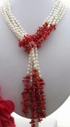 3strds 50 "White Pearlcoral Necklace
