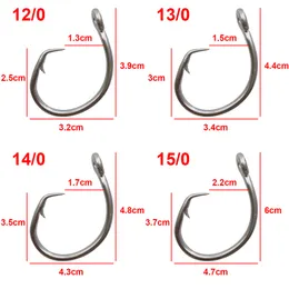 Stainless Steel Circle Tungsten Fishing Hooks White Thick Tuna Bait Hook  Set Size 8.0 15.8w Item #39960 From Ai818, $16.59