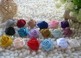 Wholesale-2.2cm Mixed Color Diy handmade ribbon flower ribbon flower three-dimensional rose Free Shipping