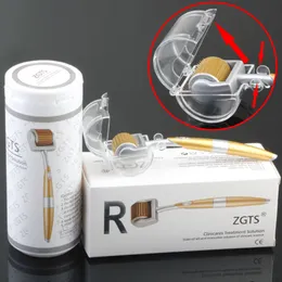 ZGTS Luxury 192 Titanium Micro Needles Therapy Derma Roller för akne ärr Anti-aging hud Beauty Care Rejuvenation Bästa kvalitet