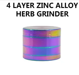 Il diametro di 52 MM in lega di zinco strato quattro blu arcobaleno TABACCO GRINDER TABACCO GRINDER rivelatore di fumo rotto