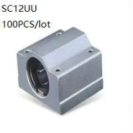 100 sztuk / partia SC12UU SCS12UU 12mm Liniowy Case Jednostka liniowa Bloki łożyskowe do CNC Router 3D części drukarki