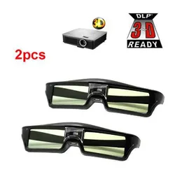 Nya 2PCS 3D-aktiva slutarglasögon DLP-länk 3D-glasögon för XGIMI Z4X / H1 / Z5 Optoma Sharp LG Acer H5360 JMGO BenQ W1070 Projektorer