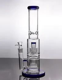 purple big Glass bongs hookahs bubbler with matrix perc oil rig water pipes double chamber 18mm joint