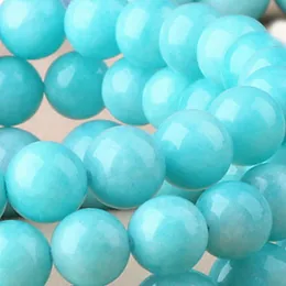 8mm Factory price Natural Stone Aqua Amazonite Round Loose Beads 16" Strand 4 6 8 10 12 MM Pick Size For Jewelry Making