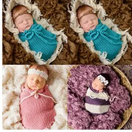 Pusey Baby Photography Rekwizyty Kocowe Okładki Rayon Stretch Knit Newborn Photo Wraps Hammock Połddling Padding Sleeping Bag