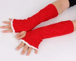 Кружеваные женские перчатки вязаные руки Утеплители женские Женские вязаные перчатки для без пальцев вязаные перчатки на запястье зимние дамы длинные теплы руки без пальцев перчатки 7 цветов
