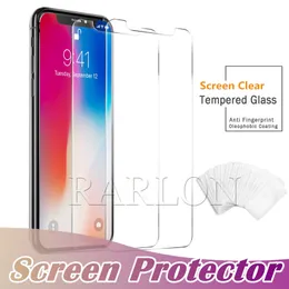 För iPhone 15 Pro Max Screen Protector Film Clear Tempered Glass Protection 9h Hårdhet Anti-Scratch 14 14Pro 13 12 Mini 13Pro XS XR 8 7 Plus 6S Samsung S23 S22 S21 Fe A54