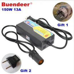 Buendeer car cigarette lighter AC adapter 110V/220V/240V to 12V high power converter transformer 13A 150W for refrigerator/pump