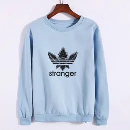 스웨트 셔츠 dandeqi 여자 후기 chomper 괴물 배지 oneck hoody steeshirt femme jumper 이상한 Demogorgon 풀오버