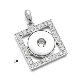 Noossa Snap Button Necklace Square Heart Shaped with Crystal Full CZ Diamond Pendant Fashion Jewelry for Sale