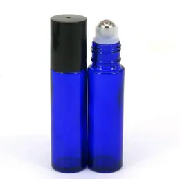 10ml Blue Glass Roll na butelce ze stali nierdzewnej wałek, puste oleje kulkowe butelek perfumowych LX1154