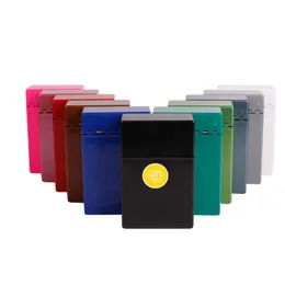 Newest Pure Colorful Cigarette Cases Plastic Storage Box High Quality Exclusive Design Automatic Opening Flip Cover Moistureproof DHL Free