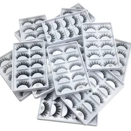 5PAIRS / SET 3D MINK Ögonfransar Mink Lashes Eye Makeup Naturliga tjocka Falska Ögonfransar Gör upp Eyelash Förlängning Fake Eyelashes se på 5 stilar