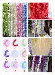 80"(200cm) Super Long Artificial Silk Flower Hydrangea Wisteria Garland For Garden Home Wedding Decoration Supplies