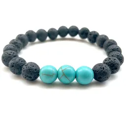 DHL Lava Rock Beads Bracelets 8 mm Fashion Natural Stone Charm Jewelry Weathering Stone Cuffs Bangles 2 Styles Turquoise Bracelet