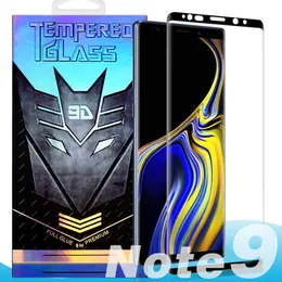 Full LIM VERSION Coverage härdat glas för Samsung Galaxy Note 10 9 8 S10 S9 S8 Plus S7 S6 Edge 3D Curved Note9 Skärmskydd Package