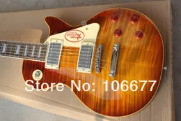 2014 Ny ankomst h￶gkvalitativ flamma Maple Top G Les Standard Brown Electric Guitar LP Guitar Gratis frakt