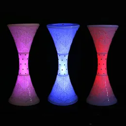 Colorful Changed LED Wedding Roman Column Road Lead Flower Pots European Styles Plastic Pillars Road Cited Wedding Props Decoration