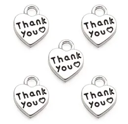 200Pcs alloy Letter Antique silver bronze Thank You Charms Pendant For necklace Jewelry Making findings 10x12mm