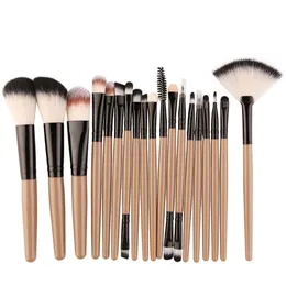 High Quality 18 pcs/set Makeup Brush Set Fan Powder Foundation Eyeshadow Blending Lip Brushes Tool BR034