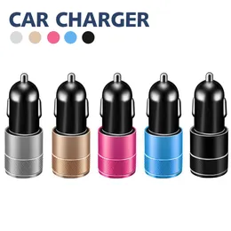 Car Charger Dual Charging Ports 5V/3.1A Portable Travel Charger Adapter with LED Light USB Charger For iPhone iPad Samsung Huawei LG