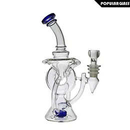 Saml 21.5cm Tall Glass Bong Hookahs Double Recycler High quality Oil Rig Dab Rigs Water pipe Female joint size 14.4mm PG5110