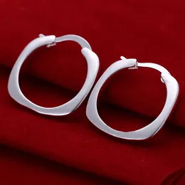 whole saleWholesale silver plated Earring,925 Jewelry silver earring,Flat Square Round Earrings SMTE123