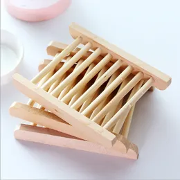 Soap Dishes Natural Wooden Tray Holder Bath Soaps Rack Plate Container Shower Bathroom Accessories Hollow OEM Available YW75-ZWL