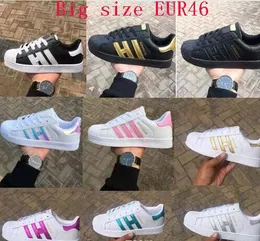 Mens Casual Sports shoes fashion Superstar Flat Shoes For Women Lightweight PU Leather Breathable Shoe Mens Flat White Tenis Shoes Zapatillas Hombre