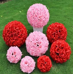 30 CM 12 "Neue Künstliche Verschlüsselung Rose Seidenblume Kissing Balls Hängende Kugel Weihnachtsschmuck Hochzeit Dekorationen 10 teile/los