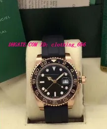 Z zegarkami pudełkowymi II 18K Rose Gold Guma Bransoletka 126715 Czarna tarcza/ceramiczna ramka 40 mm Automatyczna moda ze zegarek męski