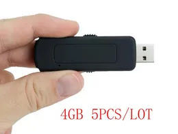 5PCS / Lot U-Disk 4GB Digital Audio Voice Recorder USB-minne med ljudaktiverad omkodning av Diskkörning, UR09