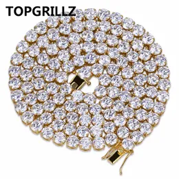 Hip Hop All Iced Out Necklace 1 Row Micro Pave CZ Stones Tennis Chain Necklaces For Men & Women 20",24",30"