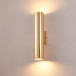 Alüminyum Boru Duvar Lambaları Altın Başucu Işık Vintage Metal Duvar Aplik Endüstriyel Koridor Loft LED Duvar Işık Fikstür Yüksekliği 30 cm / 50 cm