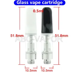 Glass vape cartridge 510 atomizer disposable 4 holes ceramic coil .5 ml vape 510 cartridges vaporizer cartridge wholesale