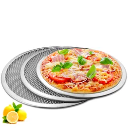 9 12 tum pizza skärm aluminium pizza pan runda kock bakning skärm kommersiella kvalitet mikrovågsugn