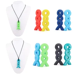 Food Grade Silicone Beads Necklace Teething Toy Baby Teether Children Soft Necklace Chewing Toys Random Color