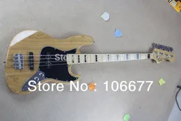 Free shipping High Quality Hot Sale F 4 String Jazz Bass Natural Wood Color Maple Neck Electric Bass Guitar In Stock