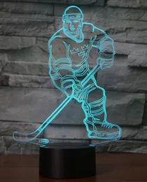 HOCKEY 1 3D illusion Desk Lamp 7 Changeable Colors USB Night Light Gifts 2018 #R87