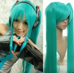 Gratis frakt +++ mode vocaloid hatsune miku grön cosplay peruk