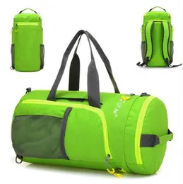 Outdoor Multifunktion Vattentät Nylon Unisex Camping Sportväskor Folding Knapsack Packsack Shoulder Bag Travel Vandring Väskor Mamma Väskor