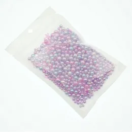 1000pcs / lot mix storlek full cirkel faux pärla sjöjungfrun gradient färg byte ornament boll ingen hål 3d nagel konst manikyr hantverk