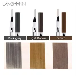 LANGLANNI Liquid Eyebrow Penil Liquid Eyebrow Enhancer 3 Colors Four Head Eyebrow Enhancer Waterproof Free Shipping