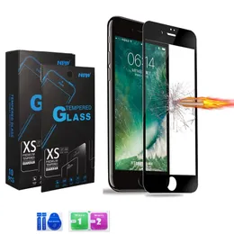 Full Cover Curved Tempered Glass Screen Protector 9h för iPhone X 8 6 7 Plus J3 J7 Prime K20 PLUS HUAWEI P10 LITE P20 PRO