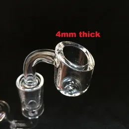 100% true 4mm Quartz Nail Accessories Domeless buckets banger Quartz Nail 14mm male joint 45 90 degree for water pipe