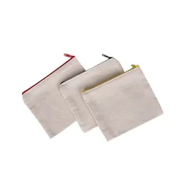 Em branco lona zíper lápis capas caneta bolsas de algodão sacos cosméticos sacos de maquiagem bagagem de embreagem do telefone móvel organizador