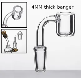 4mm Thick Quartz Banger Domeless Quartz Nail Flat top Smoke 10mm 14mm 18mm male female for Glass bong water pipes