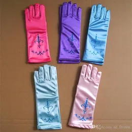 Cosplay princess kids gloves for girls long Blue Satin children Halloween cosplay gloves for party Christmas free shipping A-0478